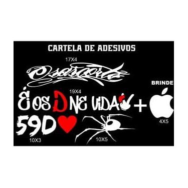 Imagem de Cartela de Adesivos Automotivos, 5 Unidades, Feito à Mão, Design Personalizado