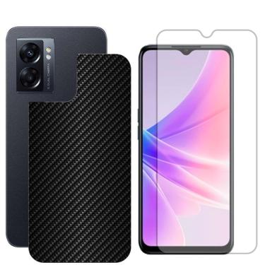 Imagem de Película Hidrogel + Adesivo Fibra De Carbono Para Oppo A77 - Preta