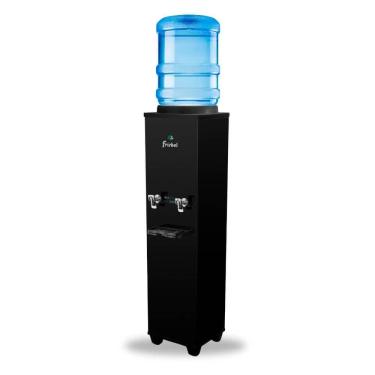 Imagem de Bebedouro Industrial de Coluna Galão Frisbel 25 Litros 2 Torneiras Geladas Preto - 220V