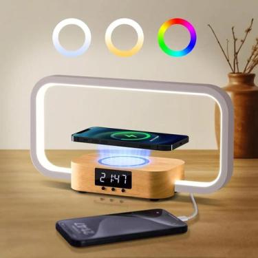 Imagem de Carregador Sem Fio RGB Touch Com Lâmpada LED Regulável Para Mesa De Ca