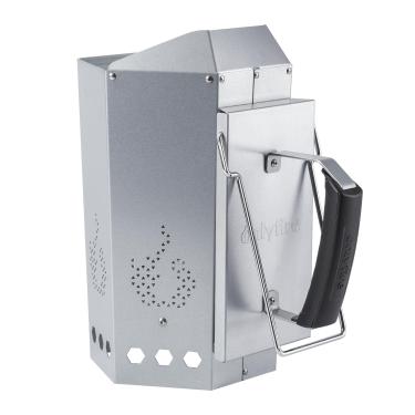 Imagem de onlyfire Acionador de chaminé de churrasco para churrasqueira a carvão e churrascos, acionador de chaminé de carvão de aço galvanizado, ferramentas de churrasqueira resistentes e fáceis de usar