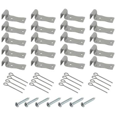 Imagem de Huyfoig 20 peças de kits de suporte de reparo de mola em ziguezague para sofá resistente, pinos e parafusos incluídos - Ideal para fixar molas em ziguezague de sofá e cadeira danificados
