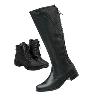 Imagem de kit 2 pares de bota  montaria e um cuturno cano baixo - dona beja, Kit