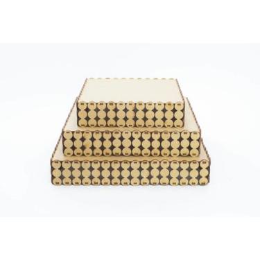 Imagem de Trio de Bandeja perola em mdf - Home Art