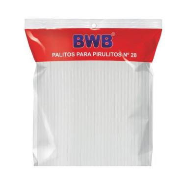 Imagem de 150 Palito para Pirulito Plástico 28cm - AAZ, Branco