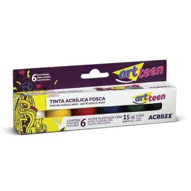 Imagem de Tinta Acrílica Fosco Conjunto 6 Cores 15ml Cada Art Teen Acrilex