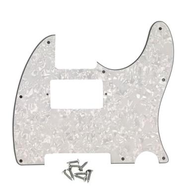Imagem de ROZILO 8 furos Tele Pickguard Guitarra Humbucker Pick Guard Fit EUA/Mexican Fender Standard Telecaster Branco Pérola