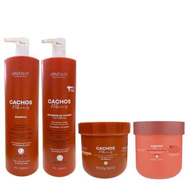 Imagem de Kit Arvensis Cachos Naturais - Shampoo 1L + Ativador de Cachos 1L + Ge