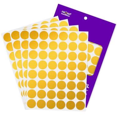 Imagem de PARLAIM Adesivo redondo com pontos dourados de 2,54 cm, etiquetas adesivas permanentes com código de cores para escritório, sala de aula, garagem