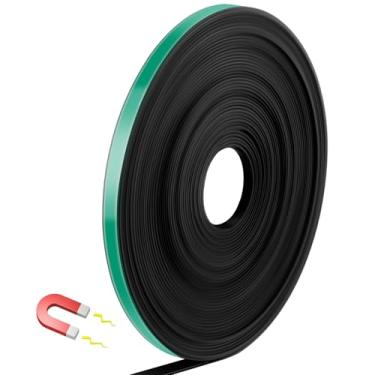 Imagem de AmazingSpark Tiras finas de rolo de fita magnética, 0,39 polegadas x 33 pés divisórias de quadro magnético quadro branco fita decorativa linha de marcação para sala de aula acessórios de arte de