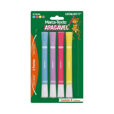 Imagem de Marca Texto Apagavel C/4 Unds Cores Leo E Leo 94143