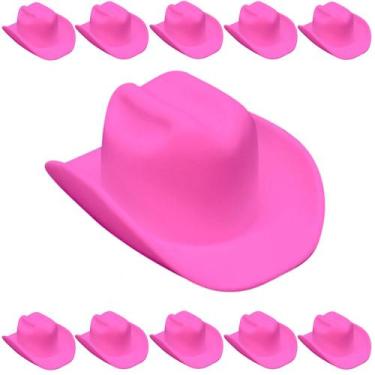 Imagem de Kit 10 Chapéus Rosa Boiadeira Castela Cowboy Atacado Revenda Festa - T