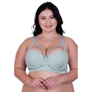 Imagem de Sutiã Plus Size Bojão Tiras Soutien Reforçado - c9 STRAPPY - TERRA E M