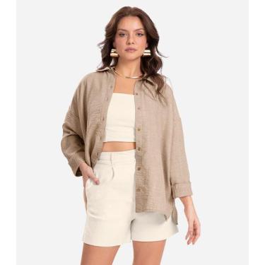 Imagem de Camisa Feminina Manga Longa Endless Marrom, GG, Marrom