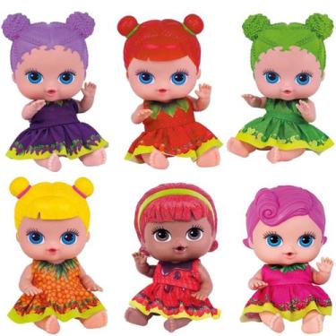 Imagem de 6 Boneca Bebe Coleção Frutinhas Com Cheirinho De Frutas - Cotiplás