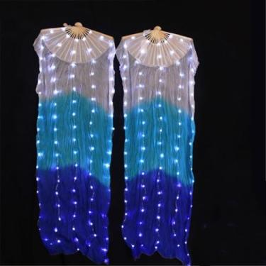 Imagem de Dança Do Ventre Led Fan Acessórios Fãs De Seda Mulheres Led Luz Dança Do Ventre Véu Desempenho Adereços Trajes, Belly DanceLED Fan1, XL -230x90cm
