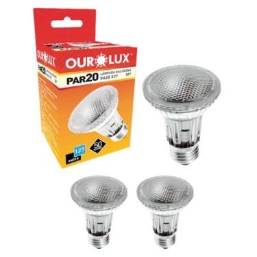 Imagem de 3 Lâmpadas Halógenas Ourolux PAR20 50W 127V E27 Cor da Luz 2800K Amare
