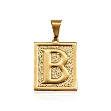 Imagem de Pingente De Moeda Antiga Banhado A Ouro 18k - Letra Na Chapa - Letra B