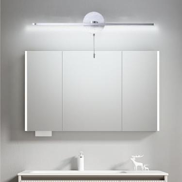 Imagem de GZZBMY Arandela de parede LED para espelho de banheiro com cabo de puxar interruptor de luz lâmpadas de parede de alumínio modernas luzes de imagem iluminação de parede interna para barbear maquiagem