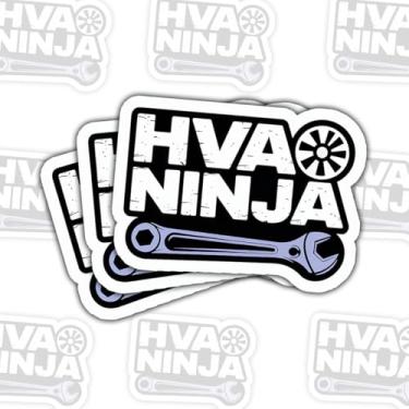 Imagem de Adesivo HVAC Ninja de 3 peças – Decalque de vinil engraçado HVAC Tech com gráfico de chave inglesa para caixa de ferramentas, capacete, laptop, garrafa de água – Presente de comerciante de colarinho