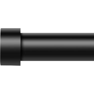 Imagem de VOIIY Varões de cortina para janelas de 28 a 48 polegadas (1,5 a 5 pés), hastes de cortina pretas de 2,5 cm de diâmetro com design de estilo de tampa de extremidade, haste de cortina resistente