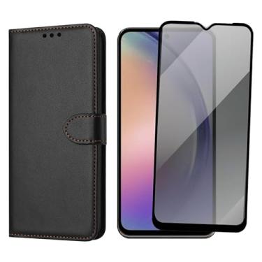 Imagem de Capa Carteira Para Galaxy A54 Capinha Flip Case + Película De Vidro 3D Privacidade Anti Spy