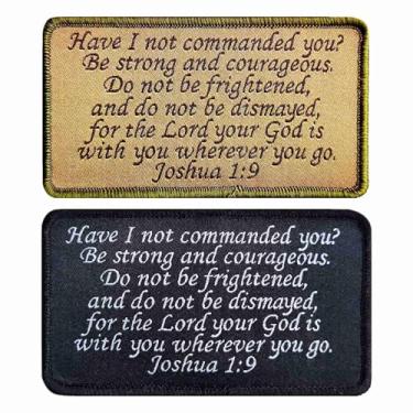 Imagem de 2 Pieces Joshua 1:9 Bible Verse 210 Have I NOT COMMANDED You Embroidery Hook & Loop Tactical Morale Patch