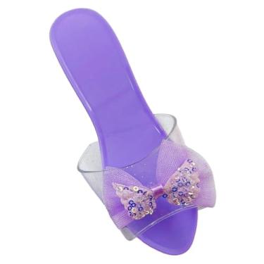 Imagem de TTETTZ Brinquedo de sapato de princesa para vestir crianças com saltos altos para festa temática de praia dia crianças, Roxo Claro
