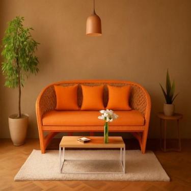 Imagem de Sofá Design Moderno e Elegância para Seu Espaço Atenas Laranja - Quali