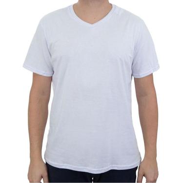 Imagem de Camiseta Masculina Fico Gola V Branca - 00821-Masculino