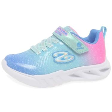 Imagem de Skechers Tênis infantil unissex Flicker Flash-Ombre Dreamer, Aqua/Multi, 13 Little Kid
