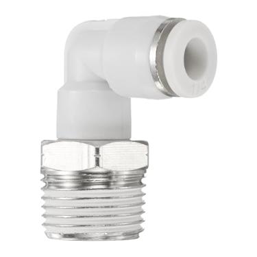 Imagem de HARFINGTON Conexões Push to Connect Cotovelo Macho Tubo de 1/10.2 cm OD x 3/8 Polegada NPT Rosca Plástico Conexão Rápida Mangueira de Ar Kit de Encaixe Pneumático Conector de Bloqueio de Pressão PL1/4