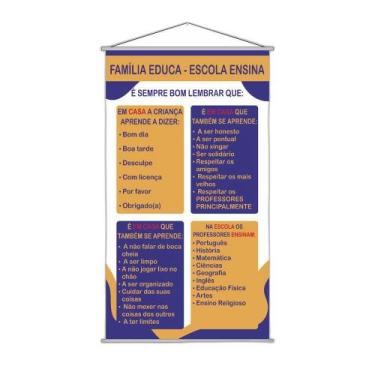 Imagem de Banner Pedagógico 120x65cm Bastões de Madeira + Corda - Plimshop