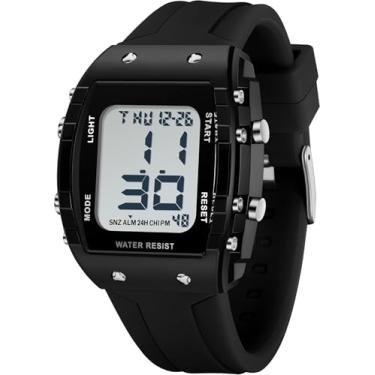 Imagem de findtime Relógio feminino esportivo feminino digital à prova d'água, relógio de pulso militar tático para corrida ao ar livre com alarme LED luminoso cronômetro contagem regressiva para mulheres