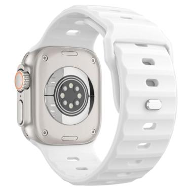 Imagem de MoKo Pulseira Ocean compatível com Apple Watch Ultra 2 de 49 mm, 45 mm, 44 mm e 42 mm, para Apple Watch séries 9, 8, 7, 6, 5, 4, 3 SE, Ultra 2 1, branca