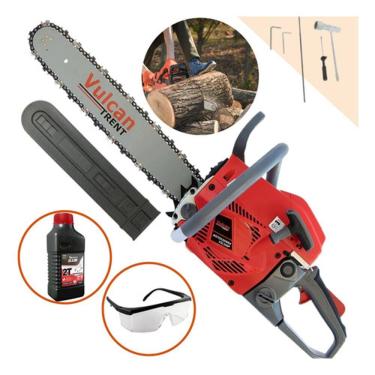 Imagem de Motosserra A Gasolina Vulcan Vsl550p 55cc + Oleo 2t + Oculos