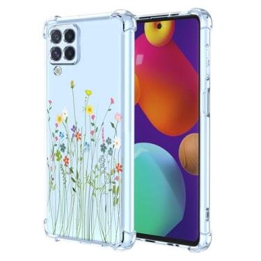 Imagem de RRXSYXL Capa para Samsung M62, Capa Samsung F62 com estampa floral transparente, capa macia à prova de choque para Samsung Galaxy M62, Samsung Galaxy F62, flores silvestres