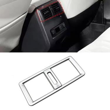 Imagem de TENWIND Tampa de ventilação de ar condicionado traseira do console central do carro compatível com acessórios Mitsubishi Outlander 2022 2023 2024 2025 (prata)
