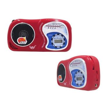 Imagem de Rádio Portátil Retro Fm/am Com Relógio Digital A-2019 - Outros, Vermel