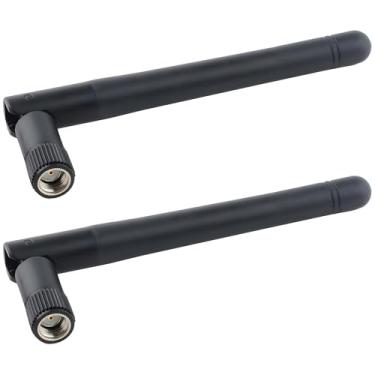 Imagem de DIYmall 2 peças 2,4 GHz 5,8 GHz antena dupla 3DBi 11 cm RP-SMA antena dobrável macho para roteador WiFi, cartão de rede sem fio, câmera, monitor de vigilância por vídeo