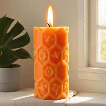 Imagem de Vela cilíndrica de favo de mel, suculenta, cilindro de peônia, molde de resina - moldes de silicone de fundição de resina para decoração de casa e fabricação de velas, molde espiral ondulado
