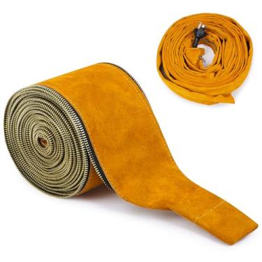 Imagem de YAKUHY Capa Para Cabo De Tocha Soldagem Tig - Mangueira Couro Tig/Mig, 25 Pés Comprimento, 4 Polegadas Largura, Fácil Dobrar E Colocar