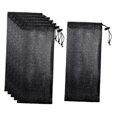 Imagem de KiBcsLic 6 peças de alimentador de pássaros, saco alimentador de cardo, rede de alimentação suspensa para tentilhões selvagens, ferramenta de fornecimento de, Preto