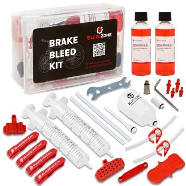 Imagem de BleedZone Kit de sangramento de freio para freios Shimano & Tektro – Kit completo de sangramento de freio Shimano com óleo mineral, ferramentas de kit de sangramento de freio com óleo mineral
