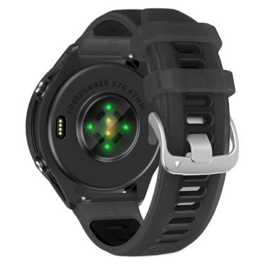 Imagem de U-LIMVE Pulseira de relógio para Garmin Forerunner 570 47 mm/Forerunner 265/Forerunner 255/Vivoactive 4/Venu 3/Venu 2, pulseira de silicone de liberação rápida de 22 mm