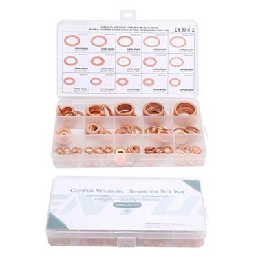 Imagem de 150 Peças Arruela de Anel o de Cobre Vermelho, Resistente a Altas Temperaturas para Conexões Hidráulicas de Combustível de água