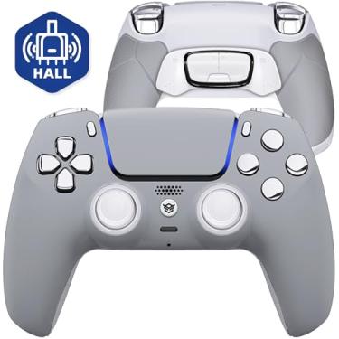 Imagem de HEXGAMING ULTIMATE Hall Effect Wireless Controller Compatible with ps5-4 Back Buttons, Mouse-Click Hair Triggers, Interchangeable Thumbsticks - New Hope Gray