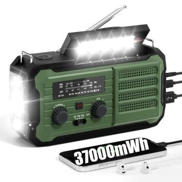 Imagem de Rádio de emergência Vokida Hand Crank Solar 10000mAh com lanterna