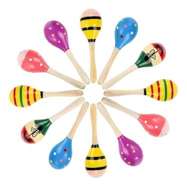 Imagem de Dynwave 12x Mini Maracas de Madeira Shakers Instrumentos Musicais Infantis Brinquedos Musicais para KTV