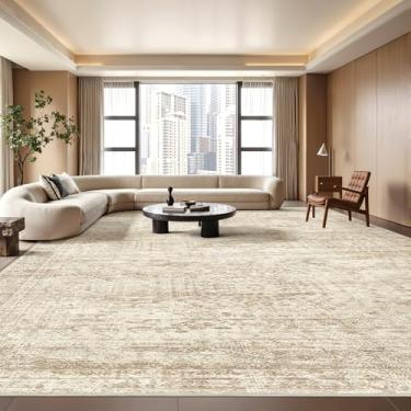 Imagem de Restydon Tapetes de área de 20 x 25 cm para sala de estar, tapete antiderrapante grande lavável para quarto de bebê, tapetes abstratos vintage para quarto, tapete fino para decoração de casa de